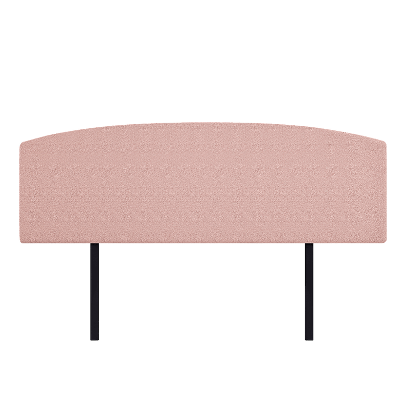 Linen Fabric King Bed Curved Headboard Bedhead - Pale Pink - John Cootes