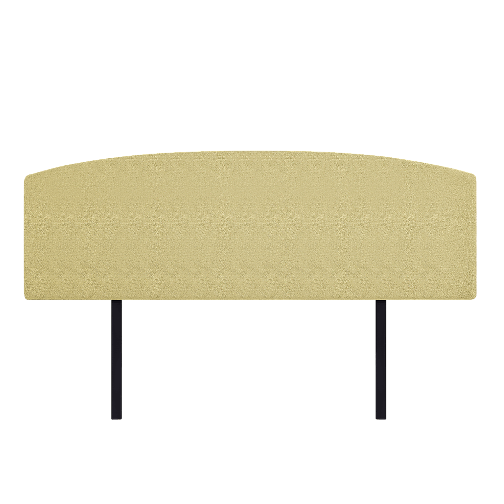 Linen Fabric King Bed Curved Headboard Bedhead - Sulfur Yellow - John Cootes