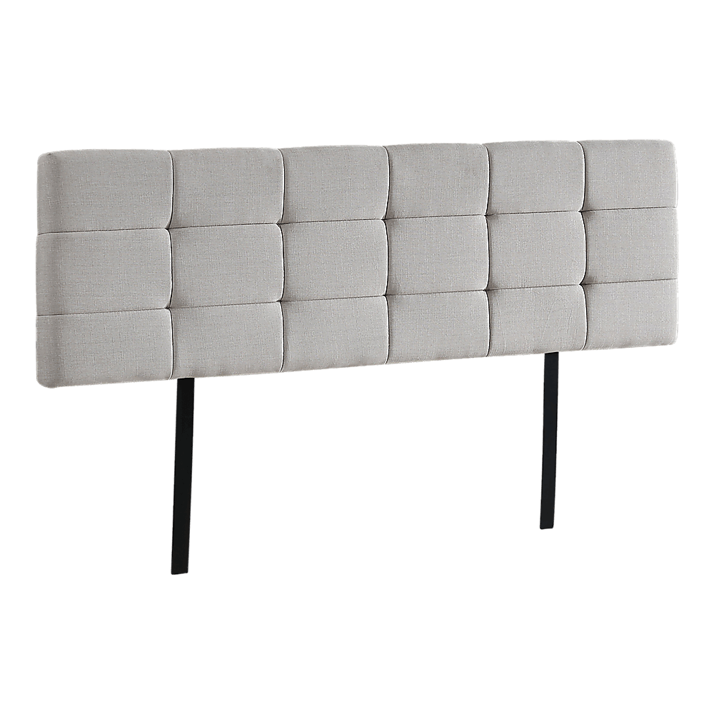 Linen Fabric King Bed Deluxe Headboard Bedhead - Beige - John Cootes