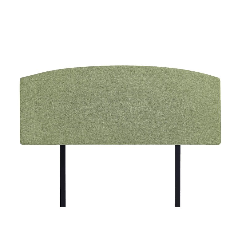 Linen Fabric Queen Bed Curved Headboard Bedhead - Olive Green - John Cootes
