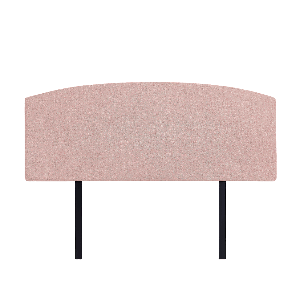 Linen Fabric Queen Bed Curved Headboard Bedhead - Pale Pink - John Cootes