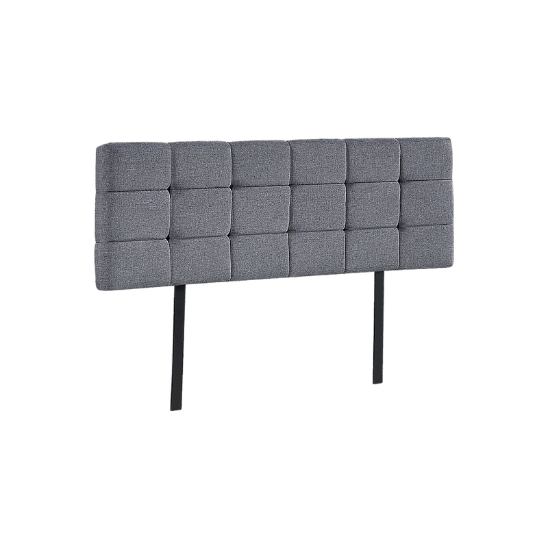 Linen Fabric Queen Bed Deluxe Headboard Bedhead - Grey - John Cootes
