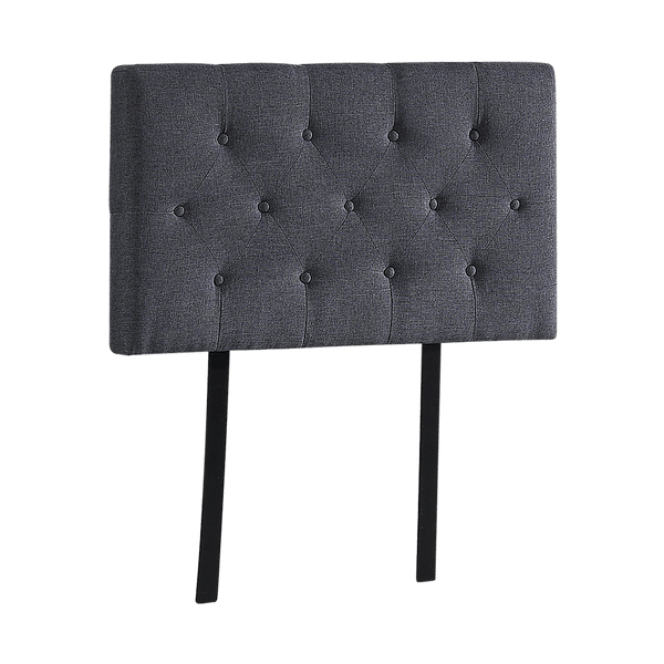 Linen Fabric Single Bed Deluxe Headboard Bedhead - Grey - John Cootes