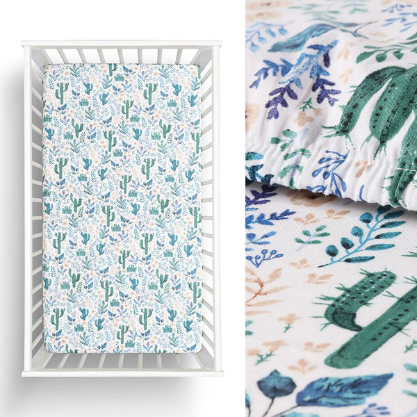 Little Gem Cactus Cotton Cot Fitted Sheet - John Cootes