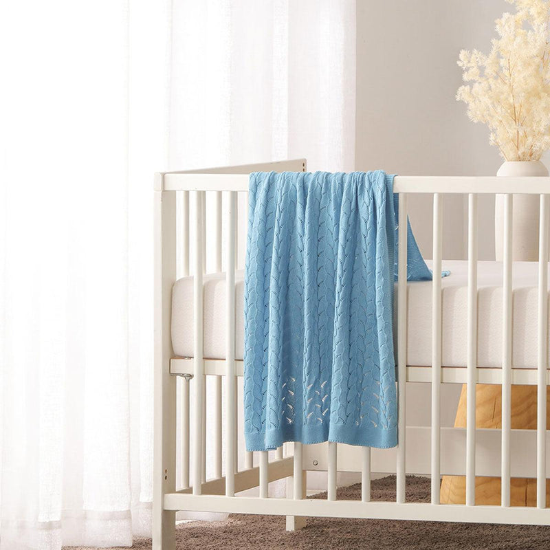 Little Gem Lyla Blue Cotton Baby Blanket 75 x 100 cm - John Cootes