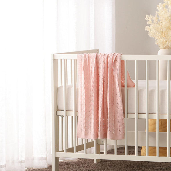 Little Gem Lyla Blush Cotton Baby Blanket 75 x 100 cm - John Cootes