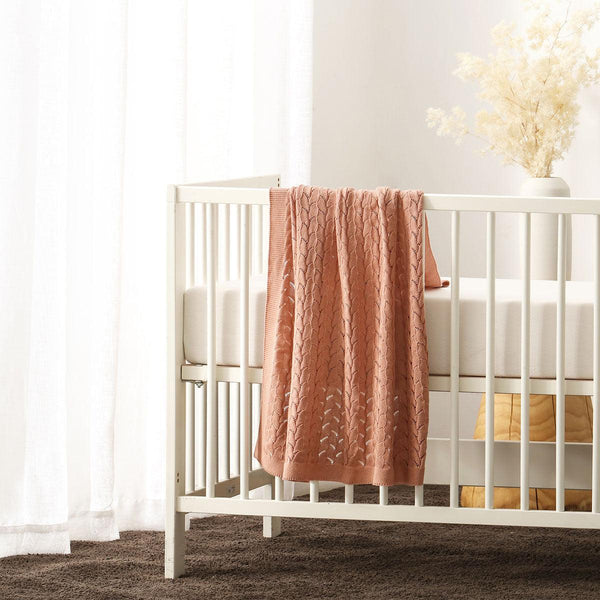 Little Gem Lyla Dusty Pink Cotton Baby Blanket 75 x 100 cm - John Cootes