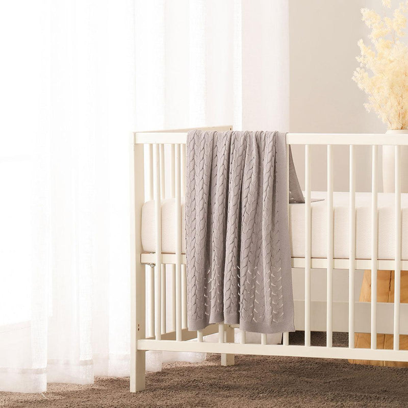 Little Gem Lyla Grey Cotton Baby Blanket 75 x 100 cm - John Cootes