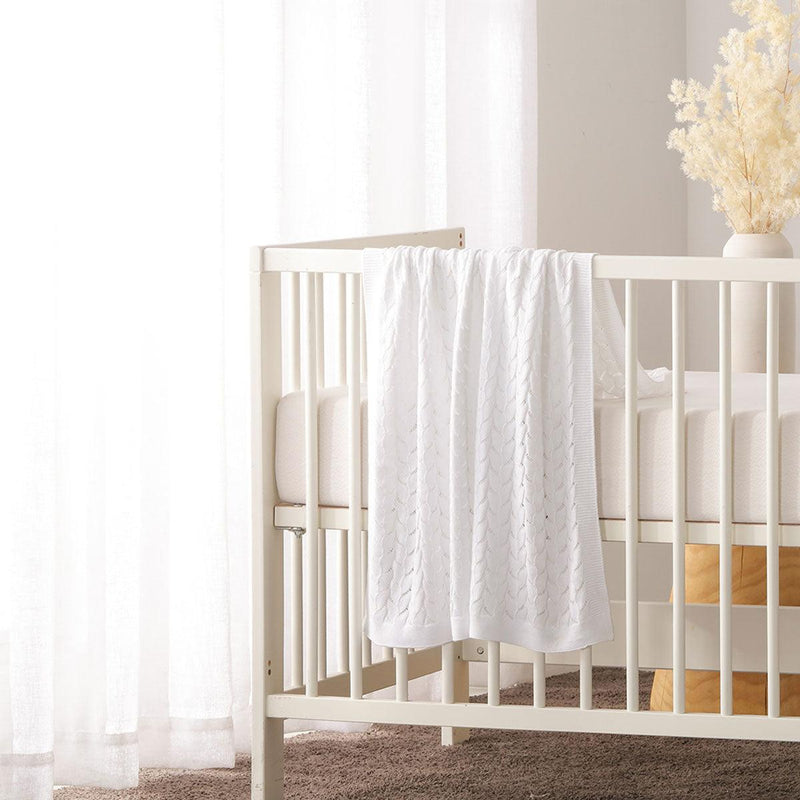 Little Gem Lyla White Cotton Baby Blanket 75 x 100 cm - John Cootes