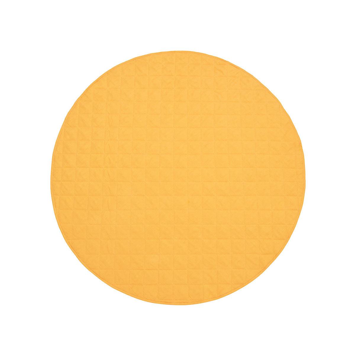 Little Gem Round Linen Cotton Baby Play Mat Marigold 130cm Diameter - John Cootes