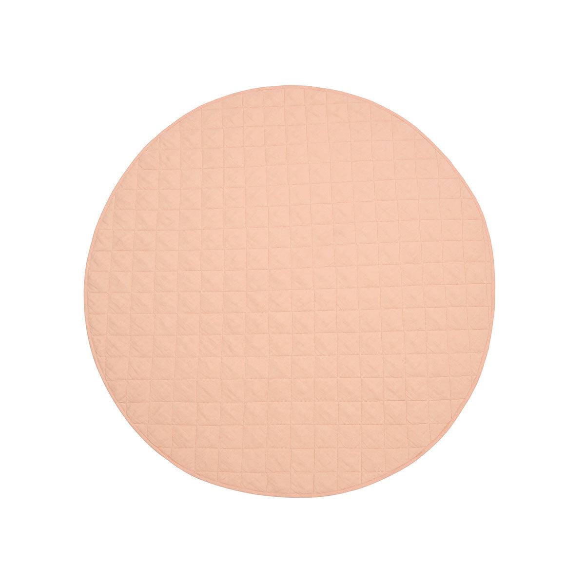 Little Gem Round Linen Cotton Baby Play Mat Peach 130cm Diameter - John Cootes