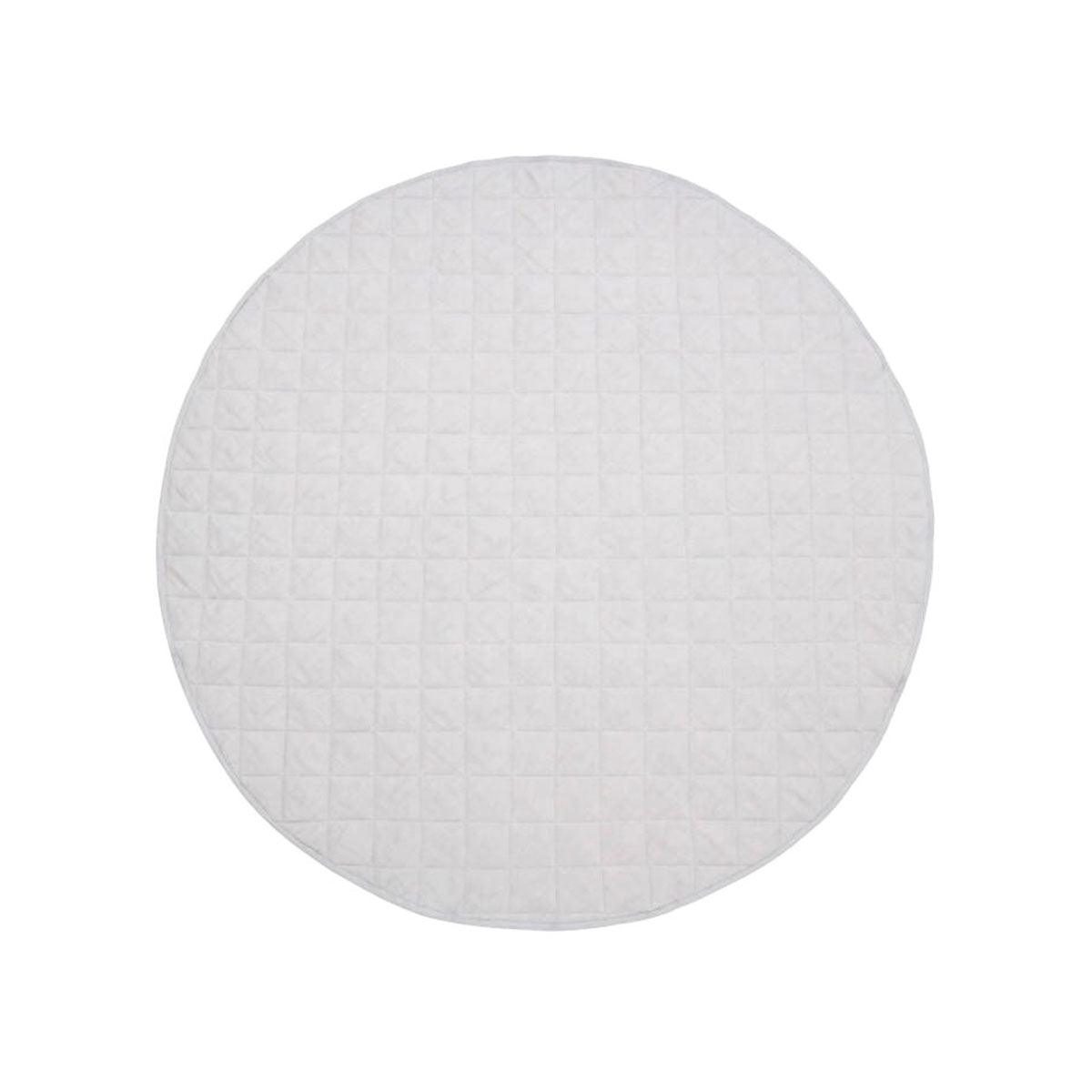 Little Gem Round Linen Cotton Baby Play Mat Silver 130cm Diameter - John Cootes