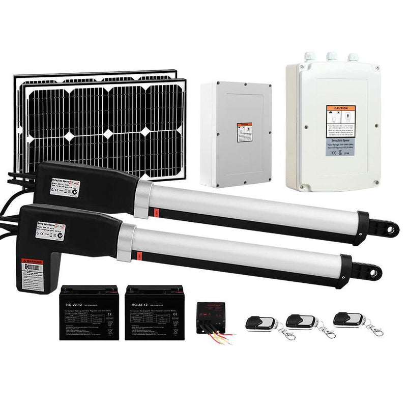 LockMaster 40W Solar Power Swing Gate Opener Auto Electric Remote Control 1000KG - John Cootes