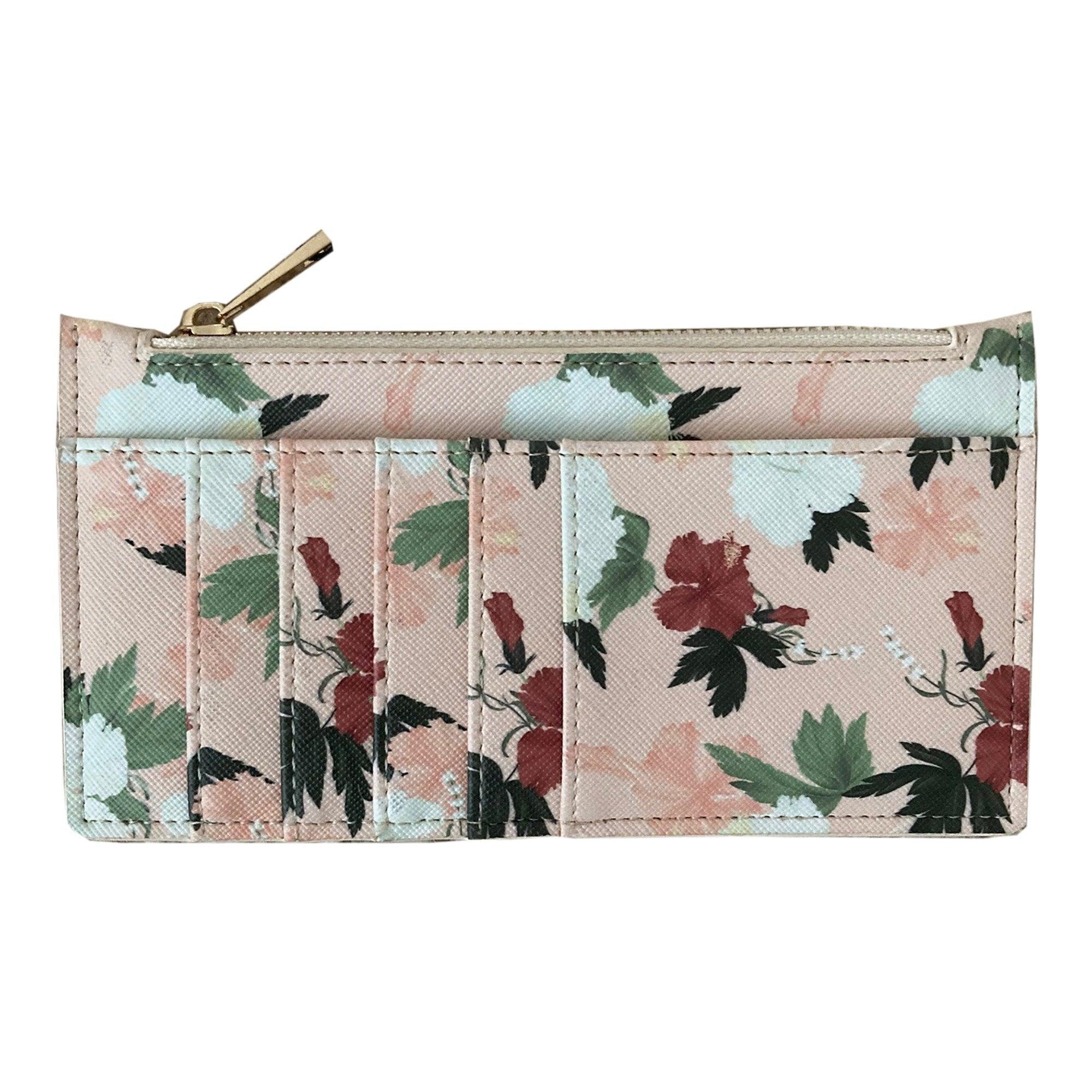 Long Zip Card Holder Wallet-Hibiscus - John Cootes