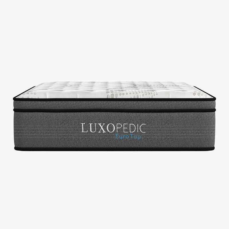 Luxopedic Pocket Spring Mattress 5 Zone 32CM Euro Top Memory Foam Medium Firm - King Single - White Grey - John Cootes