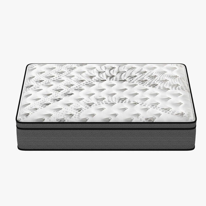 Luxopedic Pocket Spring Mattress 5 Zone 32CM Euro Top Memory Foam Medium Firm - Single - White Grey - John Cootes