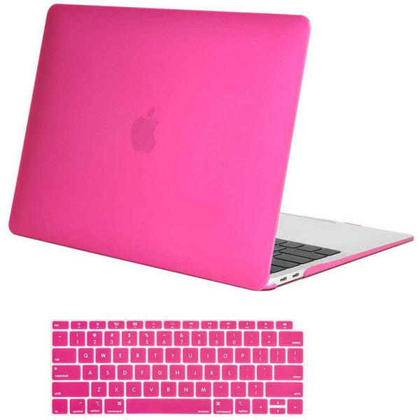 MacBook Air 13 Inch Case 2020 2019 2018, A1932, A2179, A2337 Shell Case Keyboard Cover Hot Pink - John Cootes