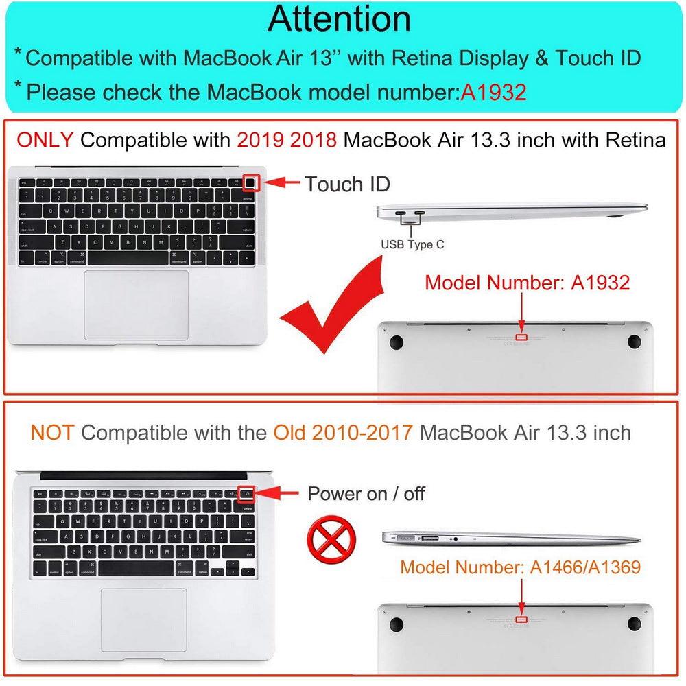 MacBook Air 13 Inch Case 2020 2019 2018, A1932, A2179, A2337 Shell Case Keyboard Cover Purple - John Cootes