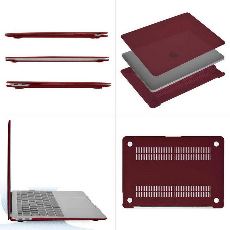 MacBook Air 13 Inch Case 2020 2019 2018, A1932, A2179,A2337 Shell Case Keyboard Cover Wine Red - John Cootes