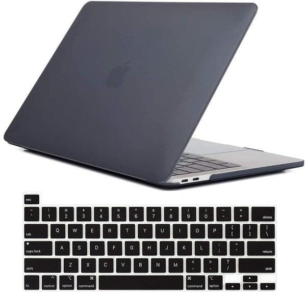 MacBook Pro 13 inch 2020 Release A2251 A2289 A2338 Matte Shell Case Keyboard Cover Touch Bar Black - John Cootes