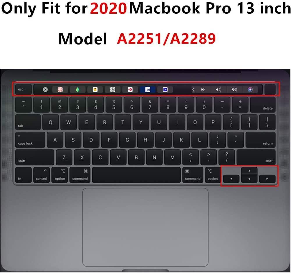 MacBook Pro 13 inch 2020 Release A2251 A2289 A2338 Matte Shell Case Keyboard Cover Touch Bar Black - John Cootes