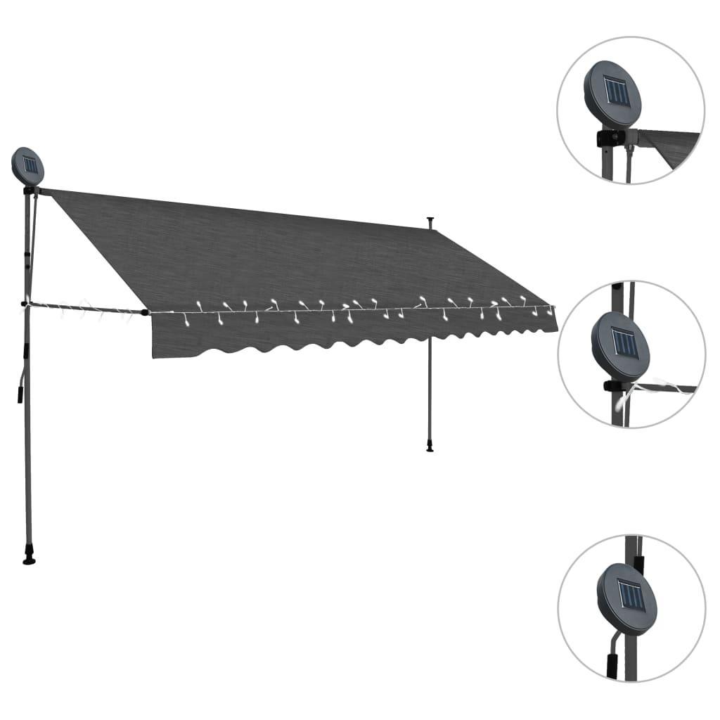 Manual Retractable Awning With Led 350 Cm Anthracite - John Cootes