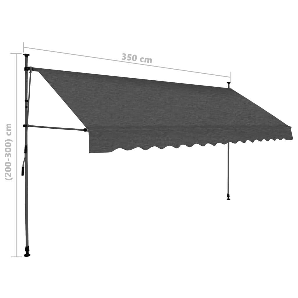 Manual Retractable Awning With Led 350 Cm Anthracite - John Cootes