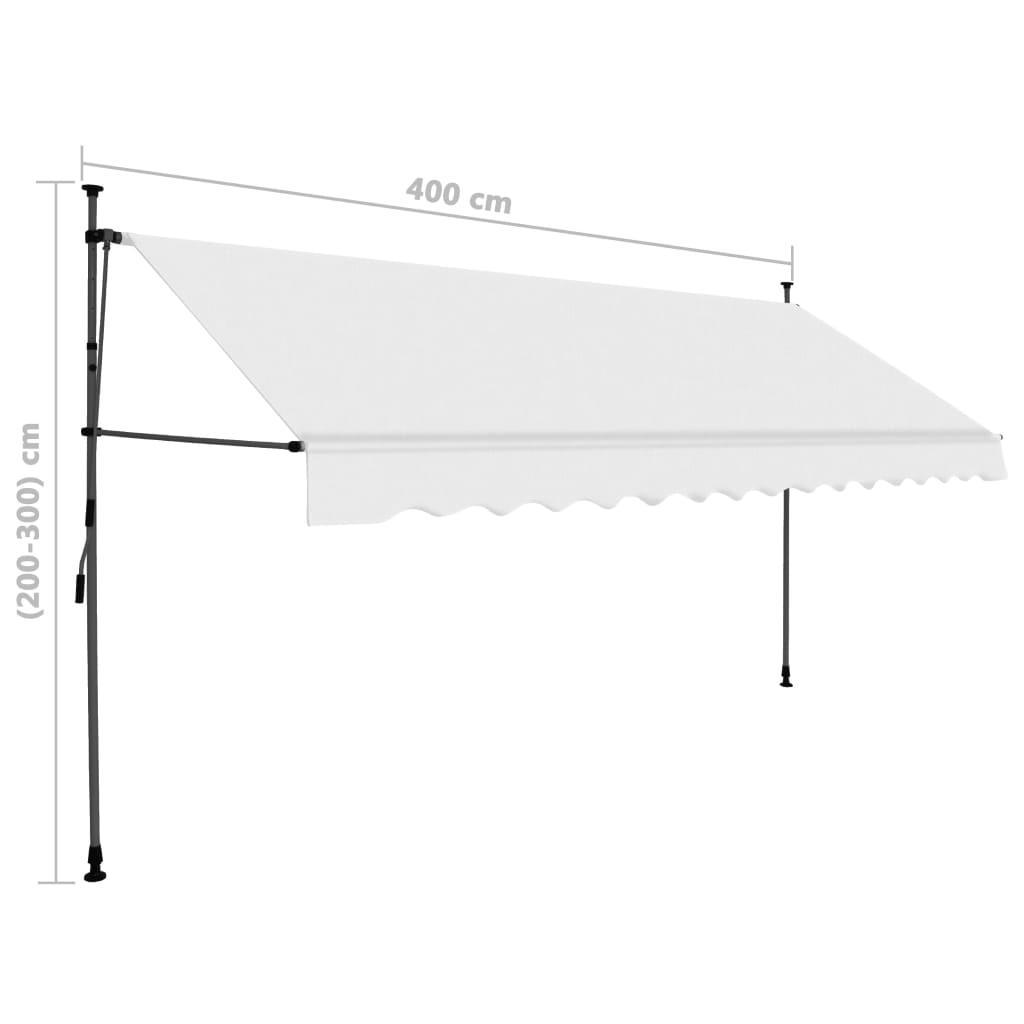 Manual Retractable Awning With Led 400 Cm Cream - John Cootes