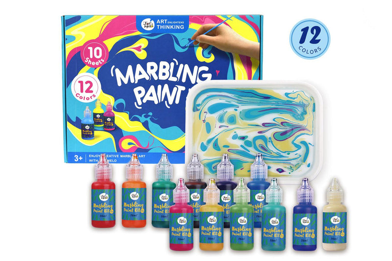 MARBLING PAINT - 12 COLOURS CRAFT KIT - John Cootes