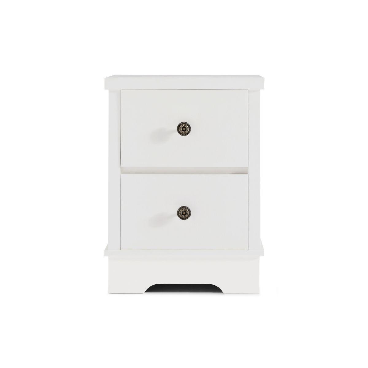 Margaux White Coastal Style Bedside Table - John Cootes