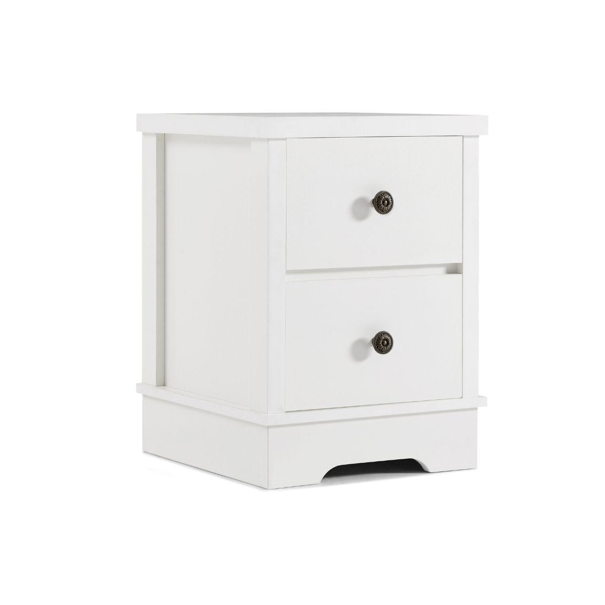 Margaux White Coastal Style Bedside Table - John Cootes