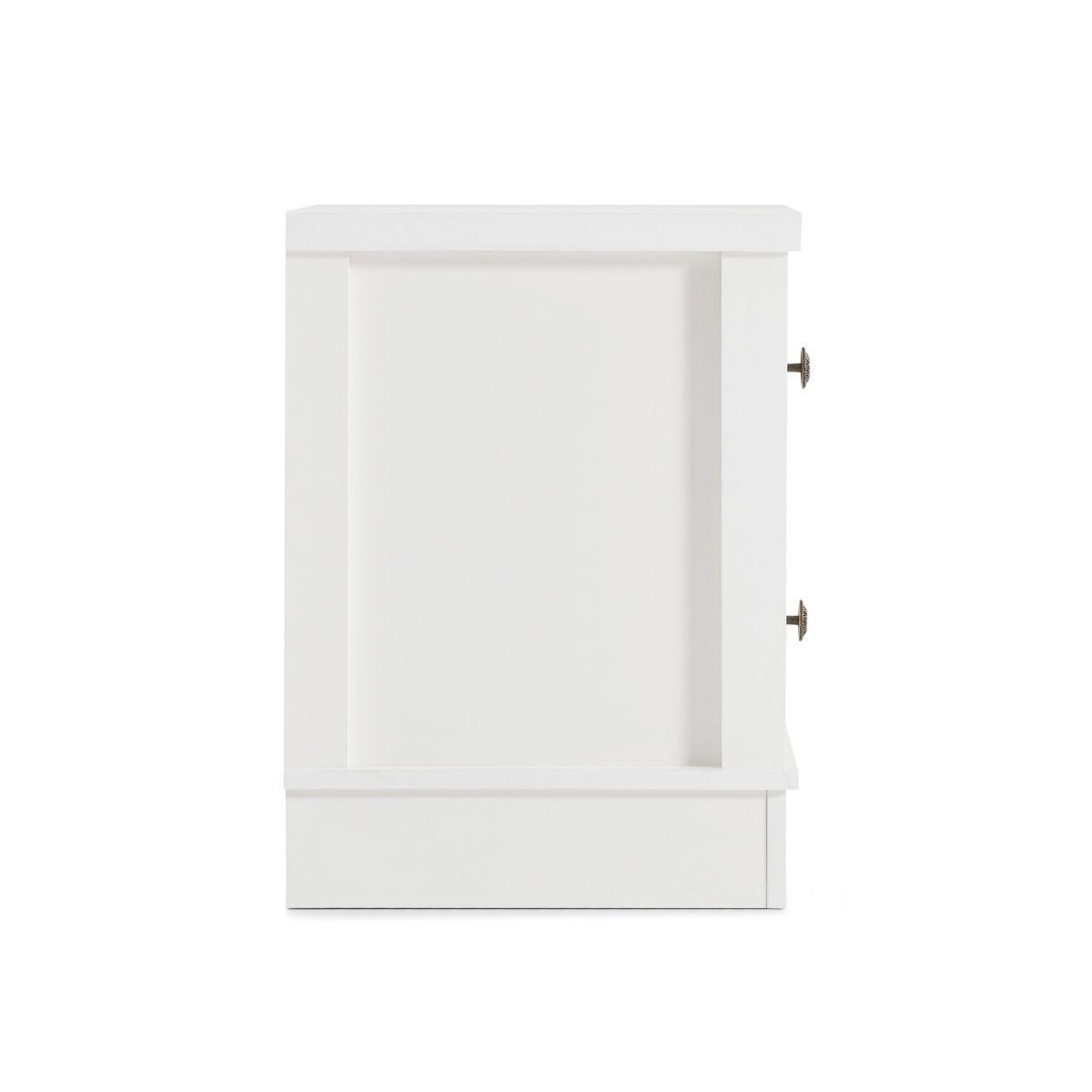 Margaux White Coastal Style Bedside Table - John Cootes