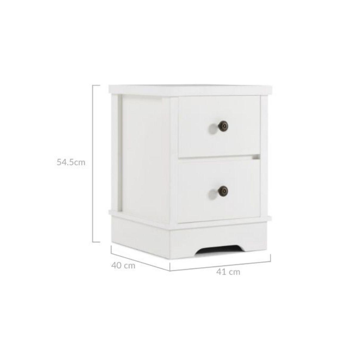 Margaux White Coastal Style Bedside Table - John Cootes