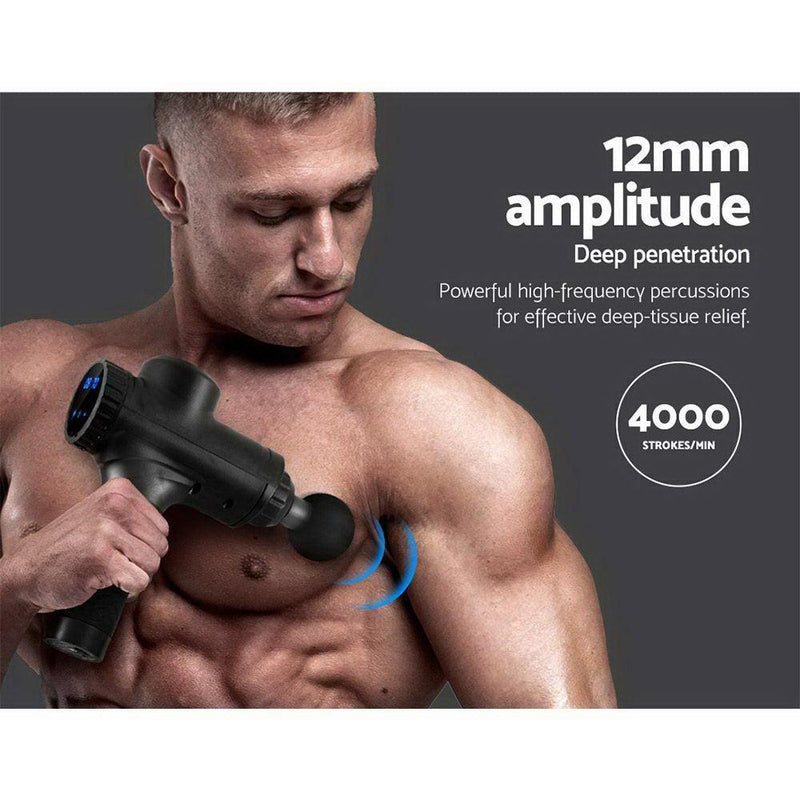 Massage Gun Electric Massager Vibration 6 Heads Muscle Therapy Percussion Tissue - John Cootes