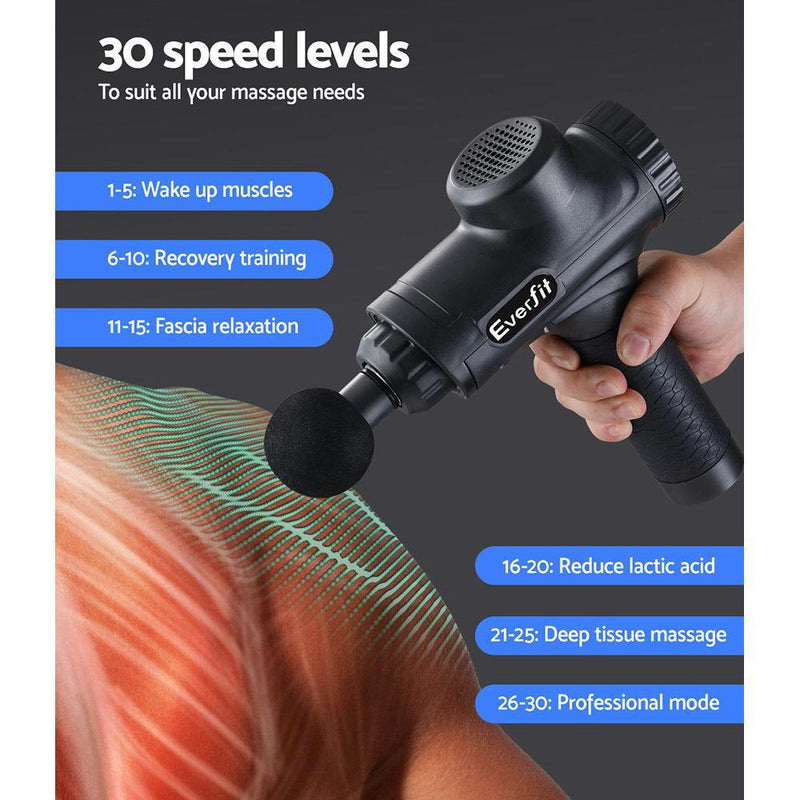Massage Gun Electric Massager Vibration 6 Heads Muscle Therapy Percussion Tissue - John Cootes