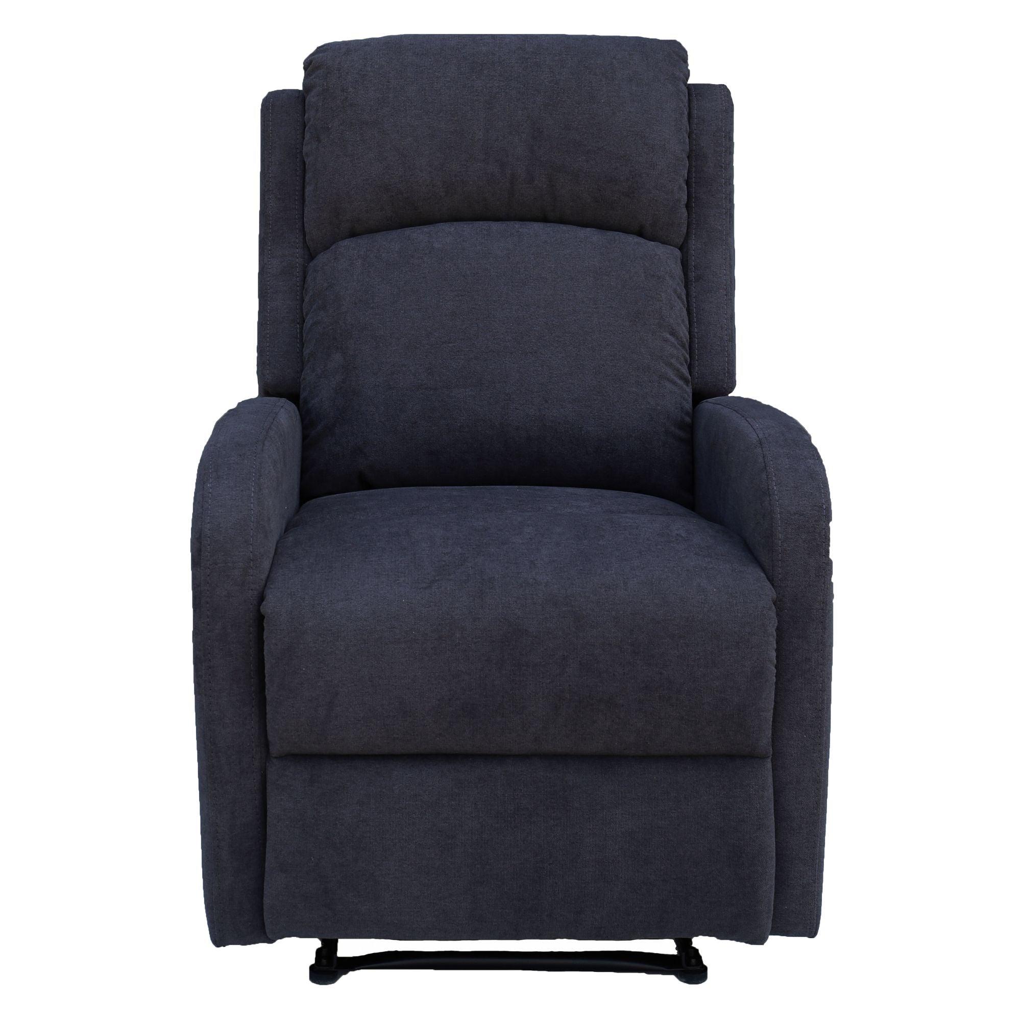 Maxcomfy Fabric Manual Recliner Lounge Arm Chair - Dark Grey - John Cootes