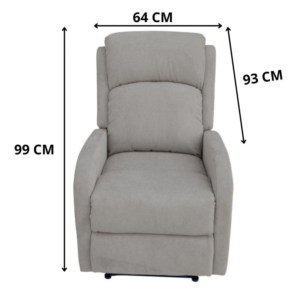 Maximum Comfy Maxcomfy Fabric Manual Recliner Lounge Arm Chair - Light Grey