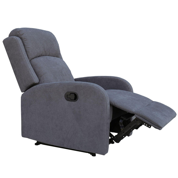 Maxcomfy Fabric Manual Recliner Lounge Arm Chair - Mid Grey - John Cootes