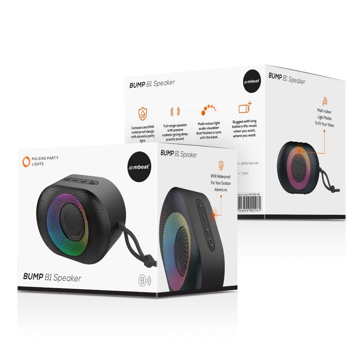 mbeat Bump B1 IPX6 Portable RGB Bluetooth Party Speaker - John Cootes