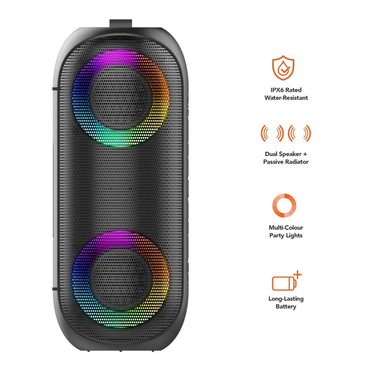 mbeat Bump B2 IPX6 Portable RGB Bluetooth Party Speaker - John Cootes