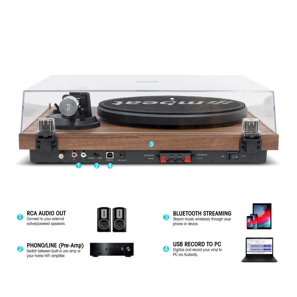 mbeat Hi-Fi Turntable with Bookshelf Speakers and Bluetooth Streaming - John Cootes