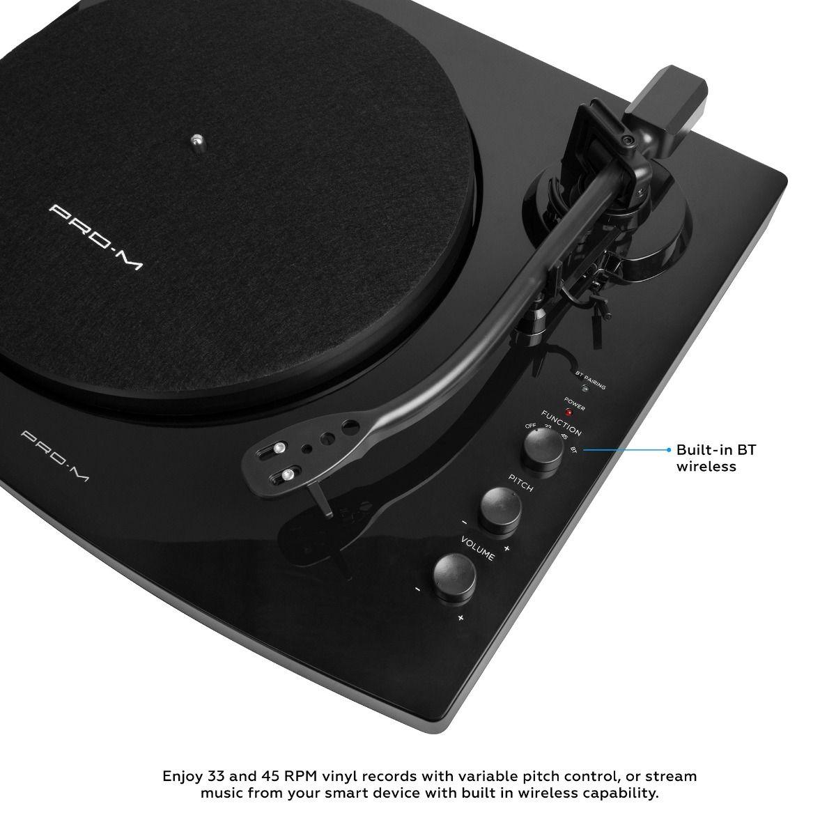 mbeat Pro-M Turntable with Bluetooth Speakers (Black) - John Cootes