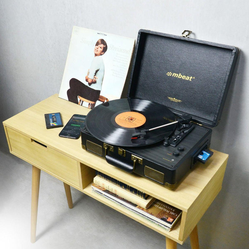 mbeat Uptown Retro Turntable and Cassette Player with Bluetooth Speakers - John Cootes