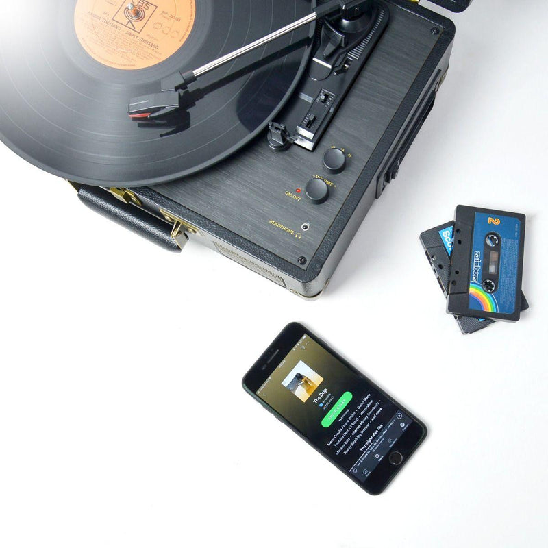 mbeat Uptown Retro Turntable and Cassette Player with Bluetooth Speakers - John Cootes