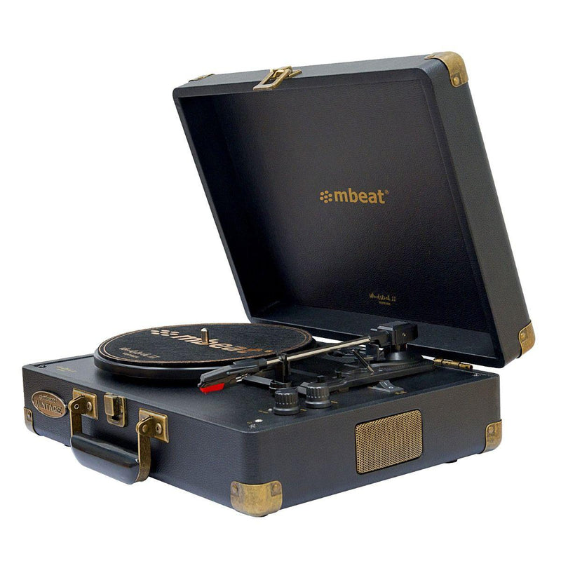 mbeat Woodstock II Black Retro Bluetooth (TX/RX) Turntable - John Cootes
