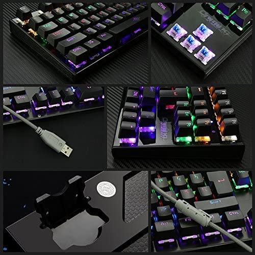 Mechanical Gaming Keyboard Green Switches 87 Keys LED Backlight PC and Laptop - John Cootes
