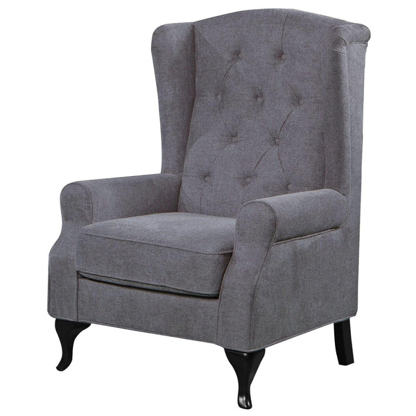 Mellowly Wing Back Chair Sofa Chesterfield Armchair Fabric Uplholstered - Grey - John Cootes
