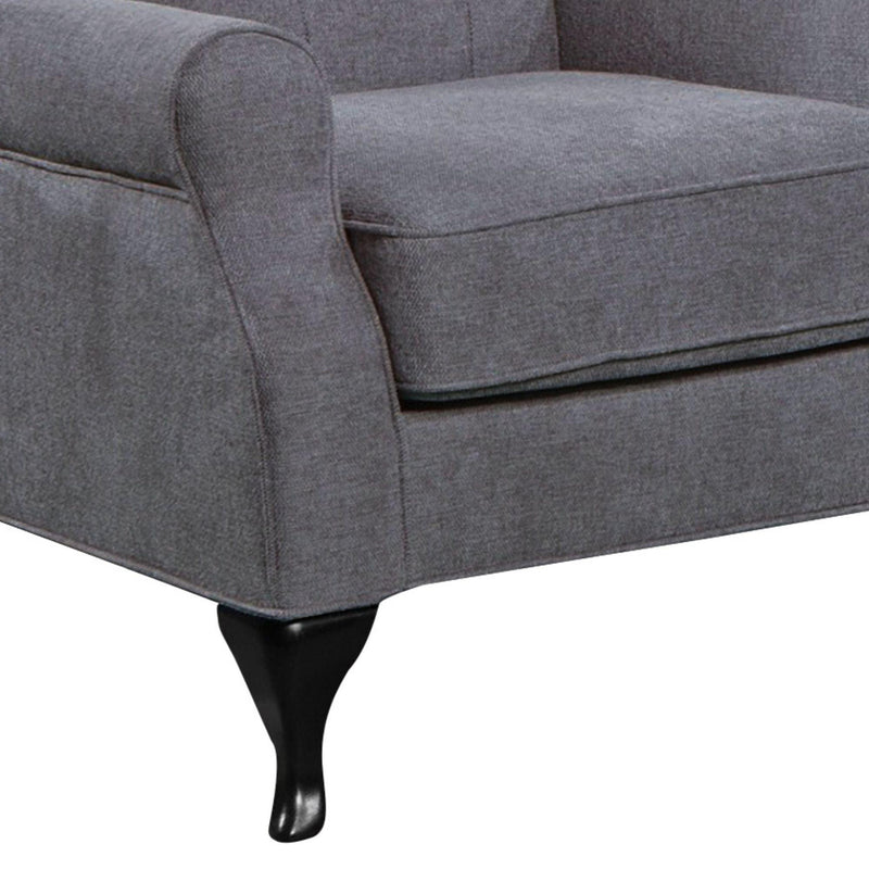 Mellowly Wing Back Chair Sofa Chesterfield Armchair Fabric Uplholstered - Grey - John Cootes