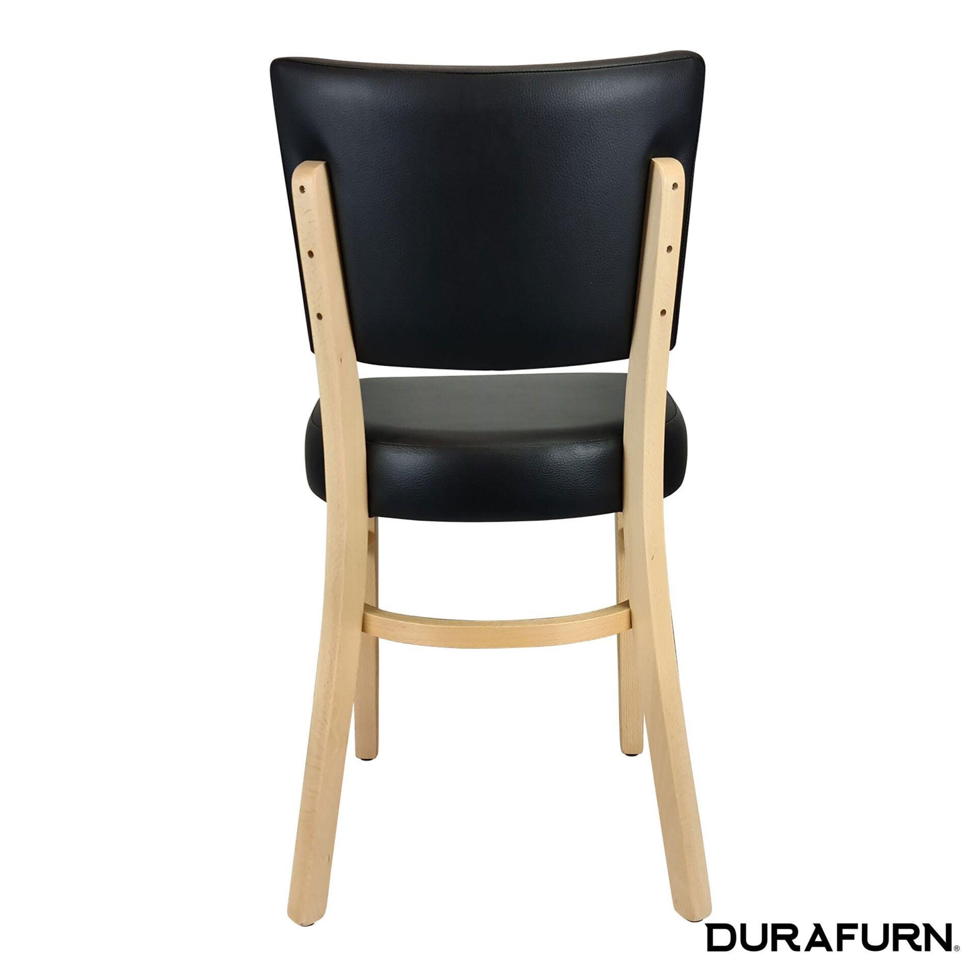 Memphis Chair - Black Dolaro Vinyl Seat and Backrest - Natural Frame - John Cootes