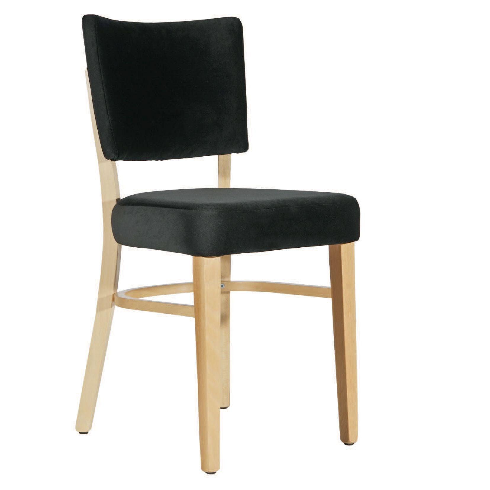 Memphis Chair - Black Dolaro Vinyl Seat and Backrest - Natural Frame - John Cootes